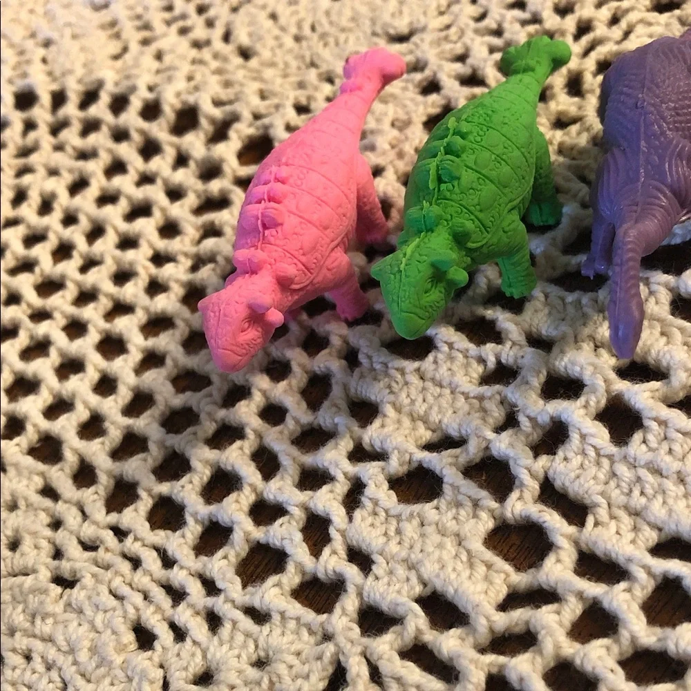 Colorful Reptile Toy Trio — Pink, Green, Purple